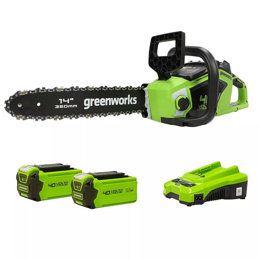 40V Chainsaw 35cm with 2x 2Ah Battery & Charger